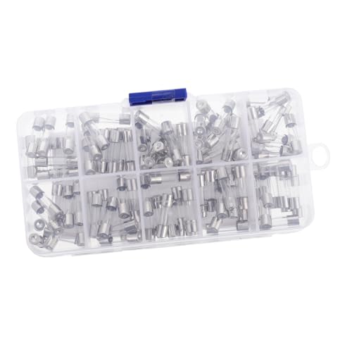 Tofficu 200 piezas Kit surtido de fusibles de tubo de vidrio de acción rápida para equipos eléctricos y electrodomésticos miniatura 3