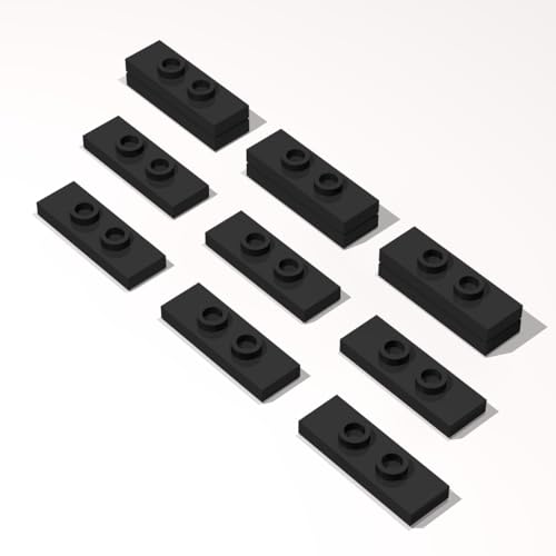 Classic Building Plate Bulk, Modified 1x3 with 2 Studs (Double Jumper) 120 Piece, Compatible with Lego Parts and Pieces: (Color:Black)