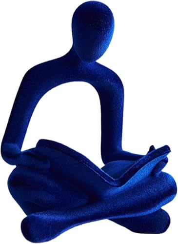 Estatua decorativa abstracta de resina azul miniatura 3