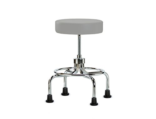 Image of Perch Retro Exam Stool with Glides, 18.5 inch-24 inch, Grey Vinyl