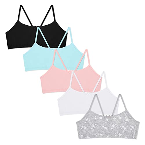 5 Pack Cotton Girls Training Bras - Racerback Crop Cami Training Bras For Girls #TOP27