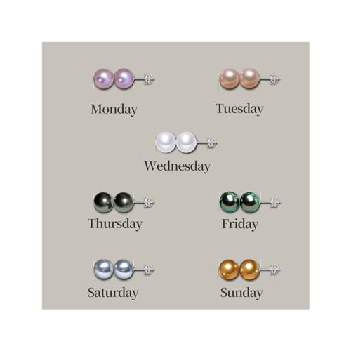 7 Pairs Pearl Earrings 925 Sterling Silver Pearl Stud Earrings Studs For Christmas Women Gifts Hypoallergenic Week Earrings