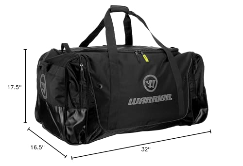 Warrior Q20 Carry Hockey Bag, Black/Grey (Medium (32" x 16.5" x 17.5"))