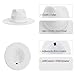 KUJUHA Fedora Hats for Mens/Womens Felt FedoraHats Two Tone Wide Brim Fedora Hats Rancher Hat White