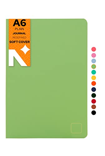 Image of NEORAH - A6 Notebook SOFT COVER|Journal REFILL |Unruled Notebook Journal | 110 GSM |160 pages (Size 14.8 cm x 10.5 cm) Planner Journaling Writing Note Taking Diary -LIGHT GREEN