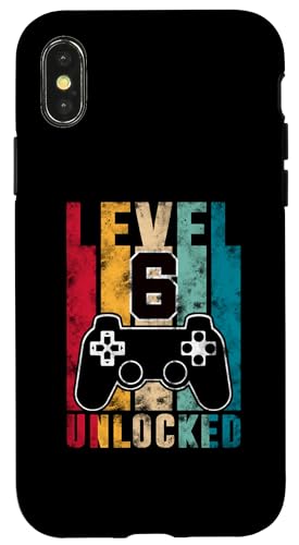 Carcasa para iPhone X/XS Nivel 6 desbloqueado 6 años Gamers Bday Gifts 6th Birthday
