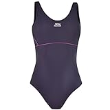 Slazenger Damen Basic Badeanzug Schwimmanzug Bademode Schwimmen Strand Blau 12 (M)