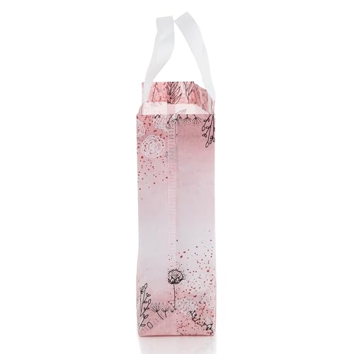 Image of Lavya Medium Size Pack of 10 Pcs Rose Floral Printed Non-Woven Laminated Fabric Reusable Eco-Friendly Party Return Gift Bags (Floral Pink Bloom, M-15x12.5x4)
