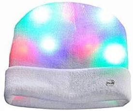 Luwint LED Glow Blink Knit Beanie Hat - Light Up Party Costume Show Cap Toys for Boy Girl (White Neon) - Image 8