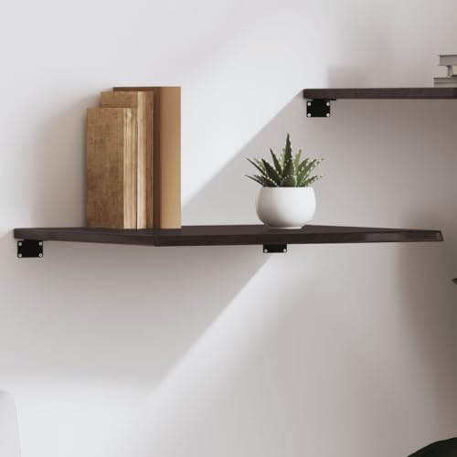 Estantería de pared de madera maciza tratada de roble de 60x60x2 cm 2