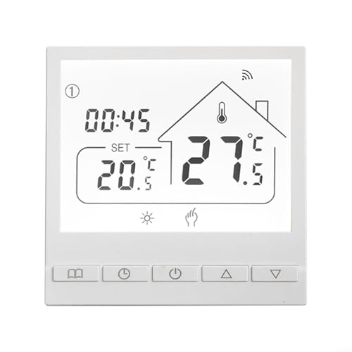 Aetluxery Programmable Smart Electric Floor Heating Thermostat, Compatible with for Tuya Smart-Life App, Voice and Remote Controlled Temperature Controller(3A Water and Gas)