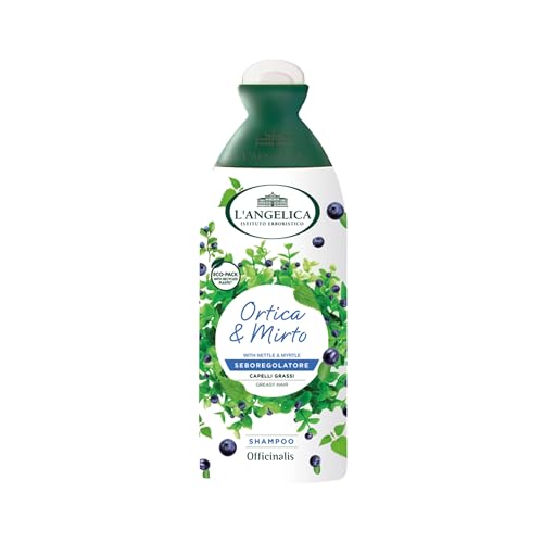 L'Angelica Officinalis, Shampoo Seboregolatore, Ortica e Mirto, Per Capelli e Cute Grassa, Rende i Capelli Forti e Luminosi, Senza Parabeni e Siliconi, 250ml