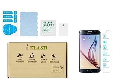 IFLASH 3 Pack Tempered Glass Screen Protector For Samsung Galaxy S6 / S VI (NOT the S6 Edge Model)- Transparent Crystal Clear / 2.5D Rounded Edges/Scratch Proof/Bubble Free/Oleophobic Coating