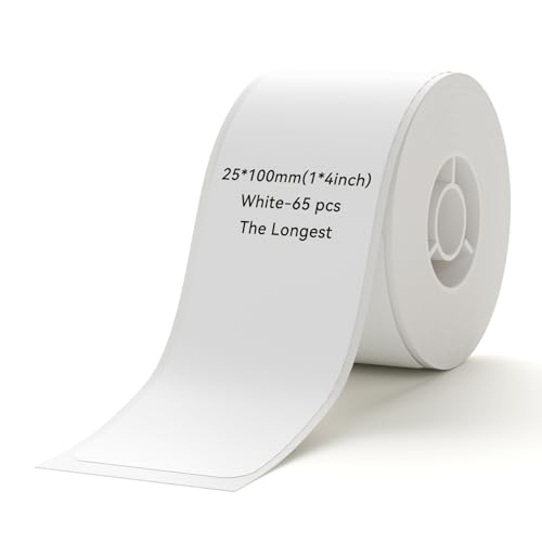 65 Étiquettes autocollantes NIIMBOT D101 rechange blanc 25 x 100 mm