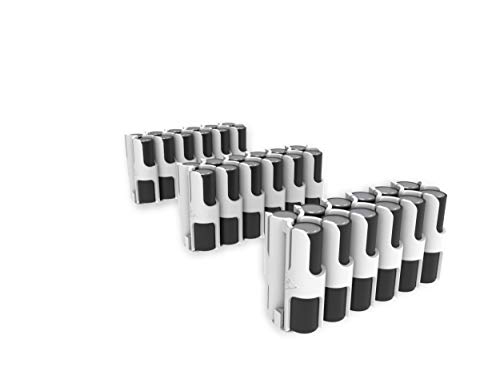 3 Pack East Brooklyn Labs Durable AA Battery Storage Each Caddy Can Hold Up to 12 Batteries Compatible with The Radcad Charger