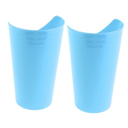 SEWOART 2個 授乳カップ 高齢者 用ドリンクカップ 大人用こぼれないカップ 大人のシッピーカップ 嚥下 ドリンクカップ ホスピタルカップ プラスチック Blue