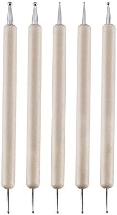 8Pcs/Set Leather Craft Tool 5Pcs Wood Dotting Pen 3Pcs Carving Stroke Pen Leather Working Tools Wood Carving Tools - (Color: Multi-Colored)