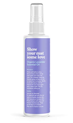 Asutra Natural & Organic Yoga Mat Cleaner (Peaceful Lavender Aroma), 4 Fl Oz | Safe For All Mats & No Slippery Residue | Cleans, Restores, Refreshes | Comes W/ Microfiber Cleaning Towel #TOP2