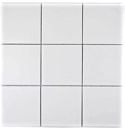 Mosaico de azulejos de cerámica, color blanco mate, revestimiento de bañera, MOS23-0111_f