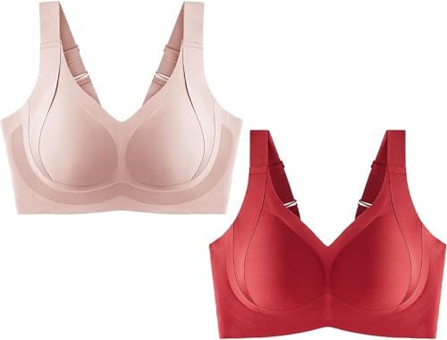 Sheforme Comfort Shaper - Brasier senza aste, Brasier Forlestofficial, scollo a V, taglia L, reggiseno push-up anti-cedimento, 2 pezzi-c, L