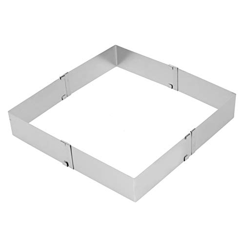Lybunair Anneaux de Gâteau DIY, Cercle de Gâteau de Cuisson Carré Réglable, Cercle a Patisserie Reglable, Moule à Gâteau en Acier Inoxydable pour des Desserts de Cuisine Créatifs