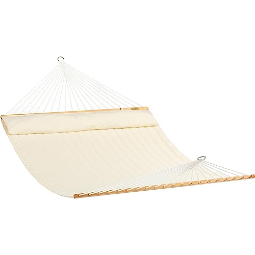 Pacific Hammocks Resort King Quilted Spreader Bar Hammock (Cream)