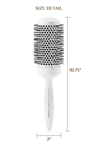 Cricket Ultra Smooth Coconut 2” Thermal Ceramic Barrel Hair Brush Anti-Static Heat-Resistant Hairbrush For Blow Drying, Curling And Styling All Hair Type #TOP2