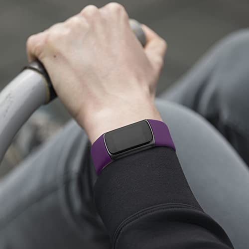 Image of Tobfit Silicone Strap for Fitbit Charge 6 / Fitbit Charge 5 Fitness Tracker, Soft Adjustable Replacement Band with Hidden Buckle, Sport Wristband for Men Women
