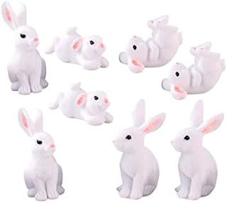 Toddmomy 8Pcs Rabbit Resin Ornament Rabbit Micro Landscape Bunny Figurine Bunny Cupcake Toppers Bunny Toys For Kids
