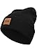 Produktbild Urban Classics TB626 Unisex Strickmütze Leatherpatch Long Beanie Black (Herstellergröße: one size)