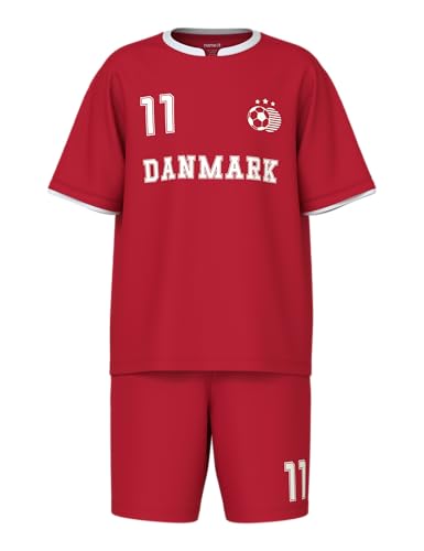 Ensemble short Name IT tenue rouge de sport respirante et résistante pour garçon et fille