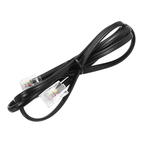 sourcing map 3 Pack RJ45 8P4C to RJ11 6P4C Adapter Converter Cable, RJ45 to RJ11 Adapter Telephone Handset Cord for Home, Office, 3.3ft, Black