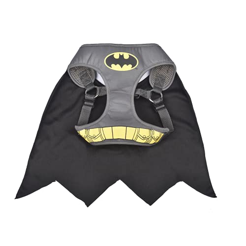 DC Comics for Pets Batman Harness for Dogs in Size Small | Gray Superhero Dog Harness Dog Costume | Harness for Small Dog Breeds, Fun and Cute Dog Halloween Costume
