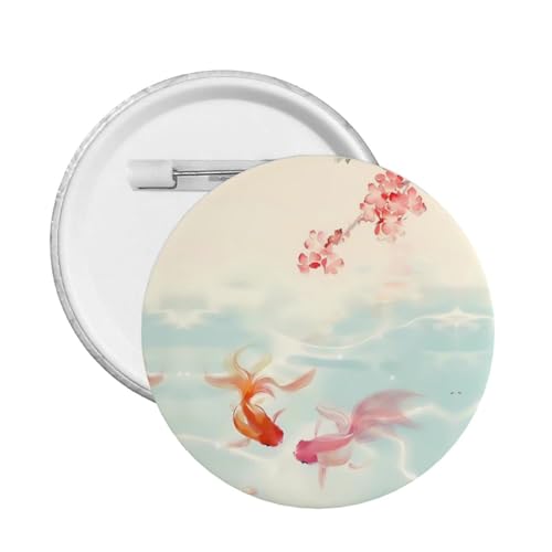 メンズ 金魚 かわいい漫画ボタンバッジ クラスメート用衣服装飾アクセサリー 安全ピン付きクラスメートギフト M