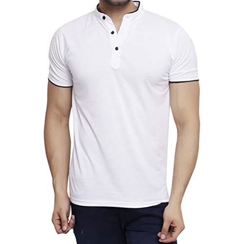 Image of Pixie Fashion Polycotton Mandarin Collar Half Sleeves Men's T-Shirts Combo (Pack of 3)