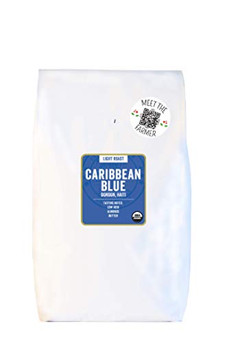 Cafe Kreyol Organic Caribbean Blue | 5 Lb - Haitian Blue Light Roast Coffee - Whole Bean Coffee, High Caffeine - Smooth Low Acid With Notes Of Almond And Walnut #TOP5