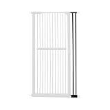 Lumizone Extra Tall Cat Gate Extension Kit 61.02" High Pressure Mounted 4.13" Extra Wide 1.37" Gap No Drilling Tall Pet Gate for Dogs (Black, 4.13" W)