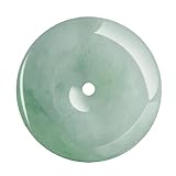 [Agst-chi] ビルマ産 天然 翡翠 ピーディスク ペンダント ユニセックス ネックレス ロープ付き