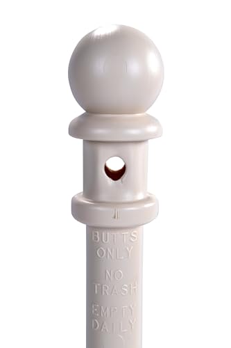 Eagle 1205BEI Galvanized Steel Cigarette Butt Receptacle, 5 gallon Capacity, 40" Height, 12" Diameter, Beige", "12" od x 40" h