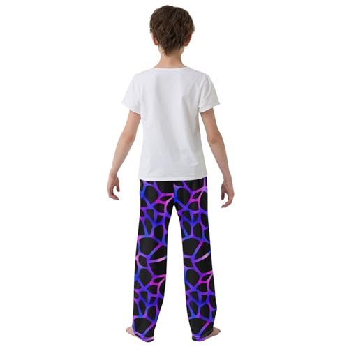 Neon Giraffe Dark Rainbow Cow Boys Pants for Kids Jogger Pants with Pockets S-XL3