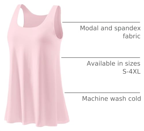 Image of Rosyline Tank Top for Women with Built in Bra Flowy Swing Undershirt Tank Tops S-4XL