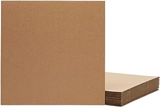 Corrugated Cardboard Sheets, 24-Pack Bulk Flat Square Inserts for Packing, Mailing, Crafts, 30.5 x 30.5 cm