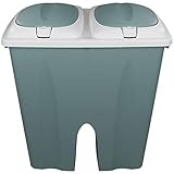 Der große Mülleimer ist besonders stabil und verfügt über 2 Deckel mit praktischer Drucköffnung