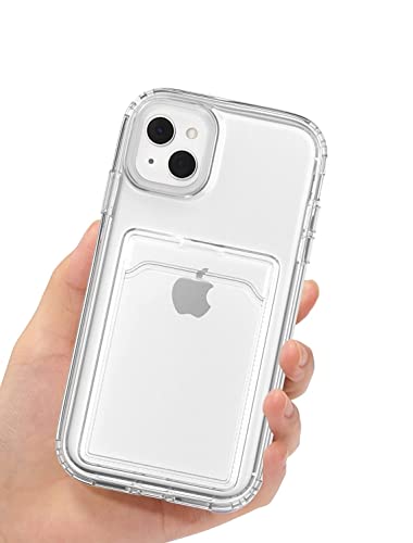 SFthingsss Compatible with iPhone 13 Case Shockproof Wallet Case for iPhone 13 Case with Card Holder Protective Phone Case Rubber Bumper Cover for iPhone 13 Card Holder Slot Case Clear