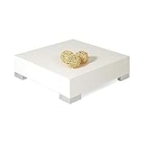 mesa centro cuadrada Otros colores disponibles Mobili Fiver iCube 60 - Mesa Auxiliar de Salón, de Madera, Blanco Fresno, 60 x 60 x 18 cm
