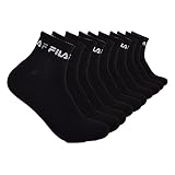 Fila mens Quarter Socks, Black (10 Pack), One Size US