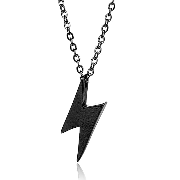 Pendant Necklace | Lightning Spark Flash Pendant with Chain for Men & Women | Long Mens Neck Chains, Accessories for Boys & Girls-image-32