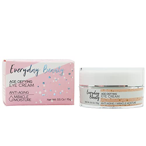 Everyday Beauty Age-Defying Eye Cream to Minimize Dark Circles, Discoloration, and Puffiness, Anti-Aging Eye Cream with Squalene and Hyaluronic Acid, 0.5 oz. Jar