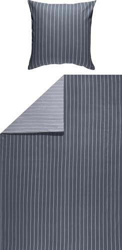 Looks by Wolfgang Joop Bettwäsche Feinflanell anthrazit-Silber Größe 135x200 cm (80x80 cm)