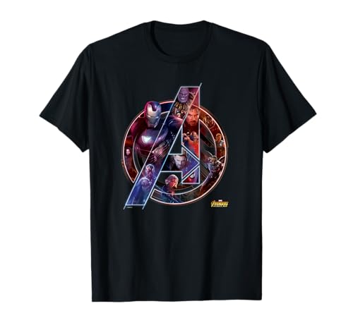 Image of Marvel Avengers Infinity War Team Poster Logo T-Shirt